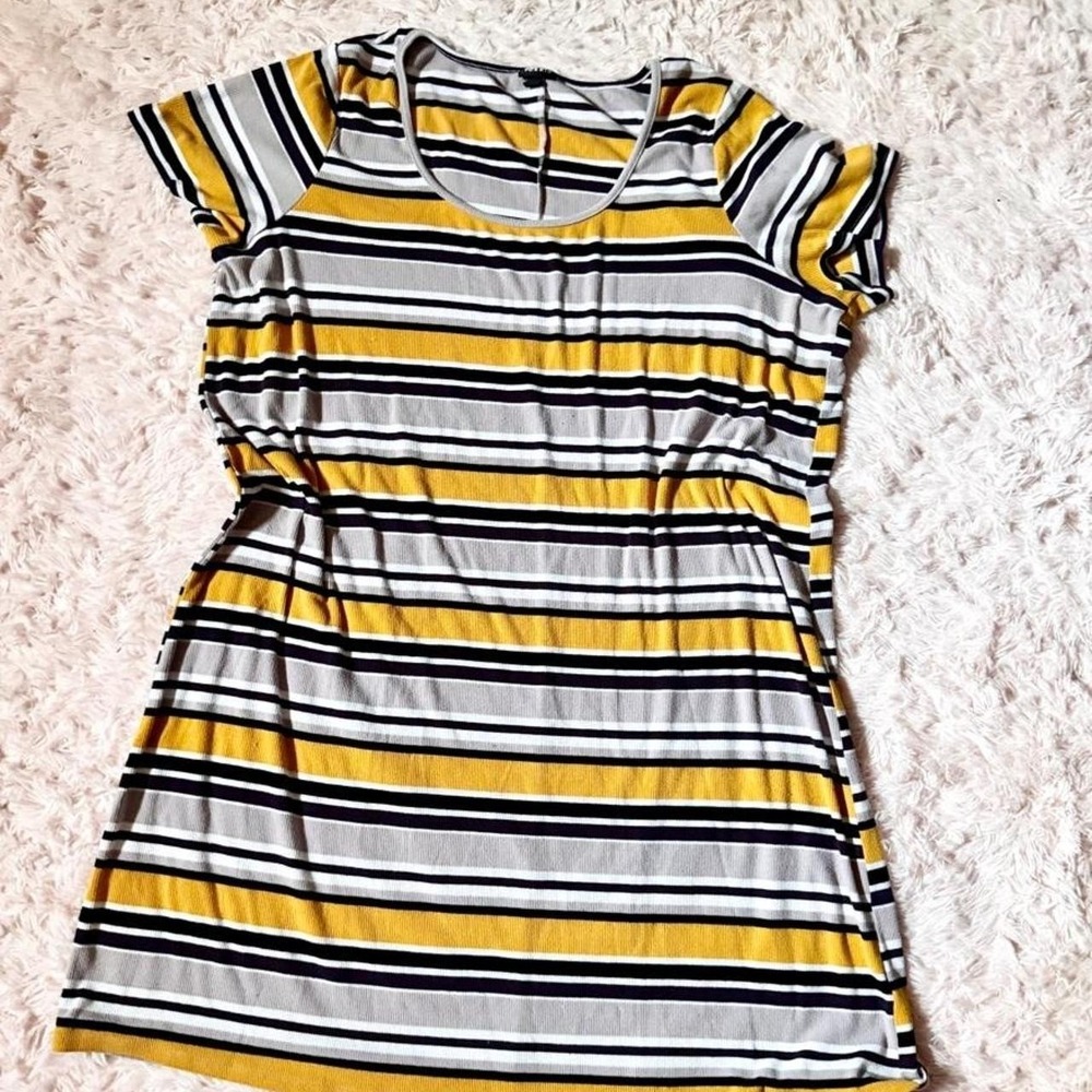 Striped Rib Knit Punk Skater Steelers Football Dress Womens 3X Grunge Y2K Edgy